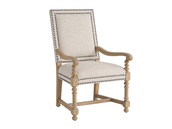 Lexington Anderson Nailhead Trim Accent Chair with Cerused Wood Legs for Living Room 940-883-01