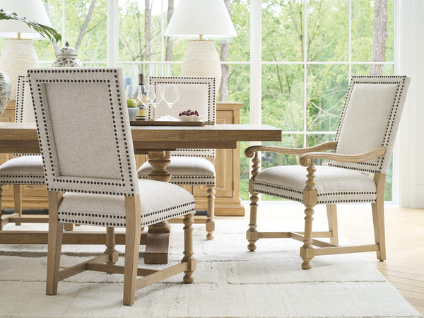 Lexington Anderson Nailhead Trim Accent Chair with Cerused Wood Legs for Living Room 940-883-01