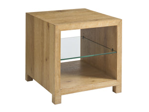 Lexington Danielson Contemporary End Table with Adjustable Tempered Glass Shelf for Living Room 940-957