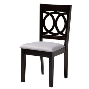 Baxton Studio Baxton Studio Modern 5-Piece Dining Set – Grey Fabric & Dark Brown Wood Table & Chairs for Elegance Louisa-Grey/Dark Brown-5PC Dining Set