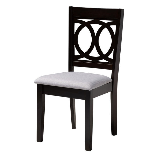 Baxton Studio Baxton Studio Modern 5-Piece Dining Set – Grey Fabric & Dark Brown Wood Table & Chairs for Elegance Louisa-Grey/Dark Brown-5PC Dining Set
