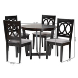 Baxton Studio Kara Modern Grey and Dark Brown Finished Wood 5-Piece Dining Set