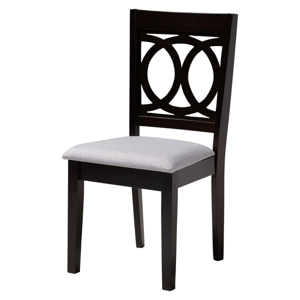 Baxton Studio Baxton Studio Modern 5-Piece Grey & Dark Brown Dining Set with Upholstered Chairs for Elegance Kara-Grey/Dark Brown-5PC Dining Set