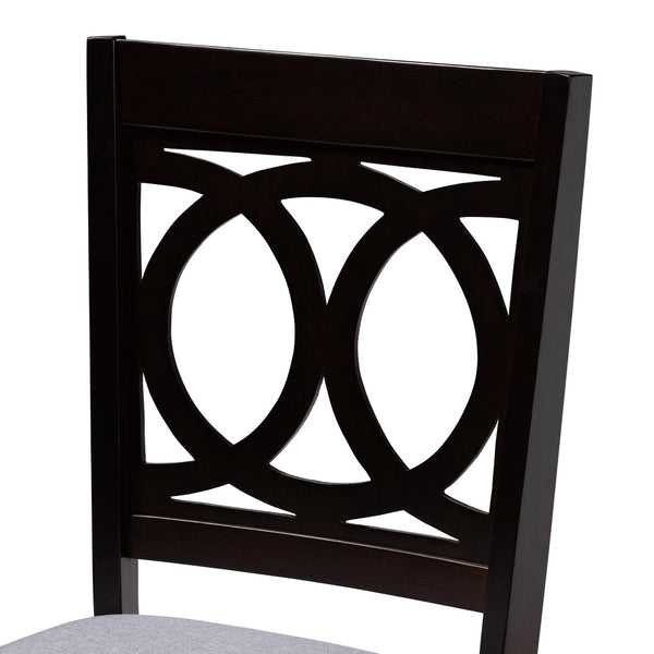 Baxton Studio Baxton Studio Modern 5-Piece Grey & Dark Brown Dining Set with Upholstered Chairs for Elegance Kara-Grey/Dark Brown-5PC Dining Set