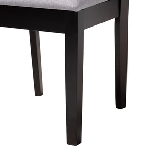 Baxton Studio Baxton Studio Modern 5-Piece Grey & Dark Brown Dining Set with Upholstered Chairs for Elegance Kara-Grey/Dark Brown-5PC Dining Set