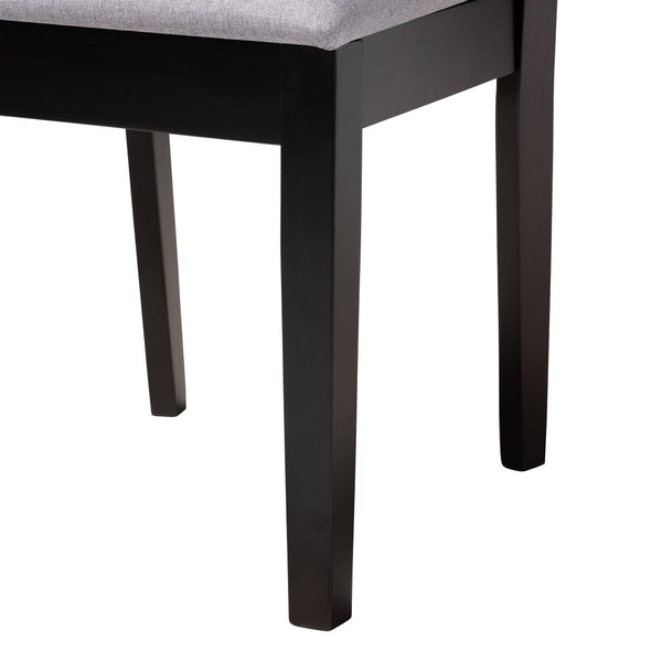 Baxton Studio Baxton Studio Modern 5-Piece Grey & Dark Brown Dining Set with Upholstered Chairs for Elegance Kara-Grey/Dark Brown-5PC Dining Set