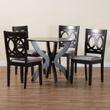 Baxton Studio Rita Modern Grey and Dark Brown Finished Wood 5-Piece Dining Set