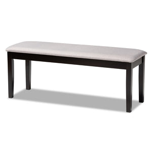 Baxton Studio Baxton Studio Bennett 6-Piece Modern Grey Fabric Dining Set with Stylish Wood Table and Bench RH315C-Grey/Dark Brown-6PC Dining Set