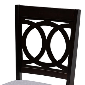 Baxton Studio Baxton Studio 5-Piece Dining Set: Modern Gray Upholstered Chairs & Espresso Wood Table for Elegance RH315C-Grey/Dark Brown-5PC Dining Set