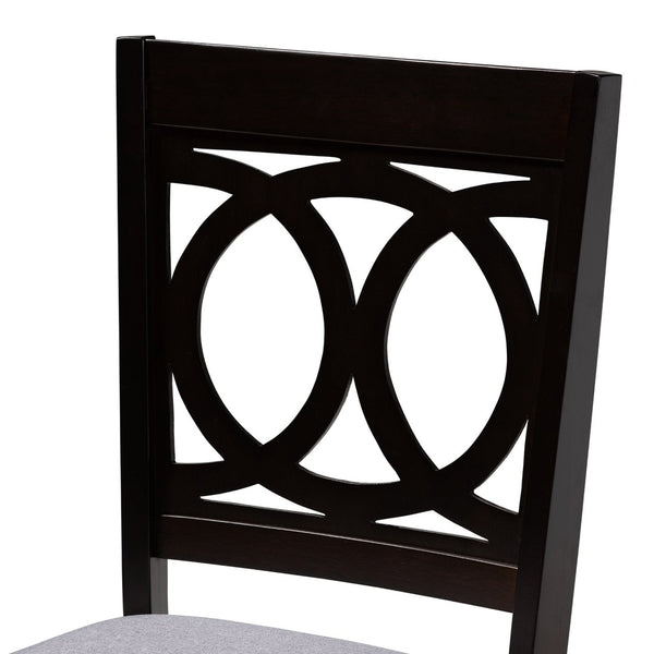 Baxton Studio Baxton Studio 5-Piece Dining Set: Modern Gray Upholstered Chairs & Espresso Wood Table for Elegance RH315C-Grey/Dark Brown-5PC Dining Set