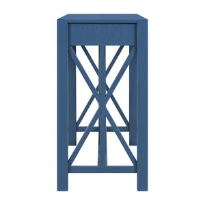 English Elm U_Style 60'' Acacia Veneer Console Table With X-Design, 4 Drawers & Open Shelf For Modern Living Spaces N711P289747V-GIGA