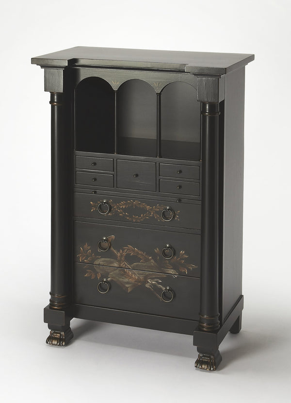 Butler Specialty Castle Contessa Secretary Desk - Elegant Handcrafted Design With Early 1800s Inspired Charm Black Poplar Solids,Mdf 9400346-butler