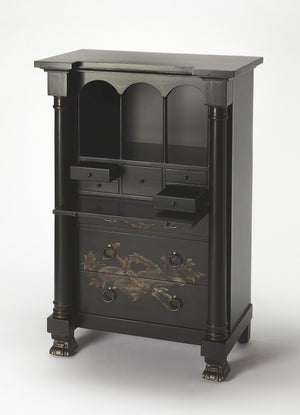 Butler Specialty Castle Contessa Secretary Desk - Elegant Handcrafted Design With Early 1800s Inspired Charm Black Poplar Solids,Mdf 9400346-butler
