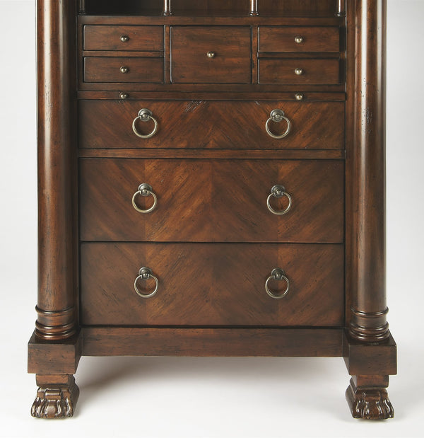 Butler Specialty Castle Contessa Secretary Desk - Elegant Handcrafted Design With Early 1800s Inspired Charm Dark Brown Poplar Solids,Mdf,Cherry Veneer 9400347-butler