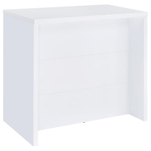 English Elm Irving White Engineered Wood Freestanding Home Bar with 12-Bottle Grid, Stemware Racks & Cubbies B062P375551