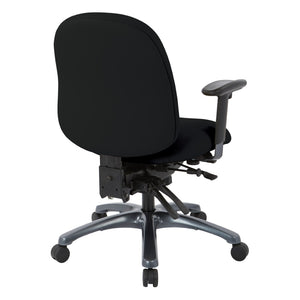 OSP Home Furnishings Multi-function Ergonomic Mid Back Office Chair with Lumbar Support and Titanium Base Black 8512-R107