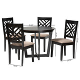 Baxton Studio Alena Modern Sand Fabric and Dark Brown Finished Wood 5-Piece Dining Set