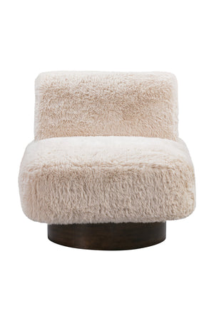Basset Mirror Amaya Swivel Accent Chair - Whimsical Faux-fur Design, Modern Comfort & 360-degree Swivel Base White Solid Wood,Foam,100% Polyester Fabric 9401-lr-805