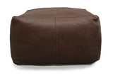 Moti Lash Java Leather Pouf in Dark Brown 94010017