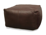 Moti Lash Java Leather Pouf in Dark Brown 94010017