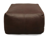 Moti Lash Java Leather Pouf in Dark Brown 94010017