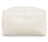 Moti Lash Java Leather Pouf in Ivory 94010018