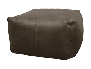 Moti Java Leather Pouf in Grey 94010019