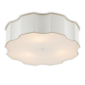 Wexford White Flush Mount Light Fixture - Elegant Metal Design with Opaque Acrylic Diffuser