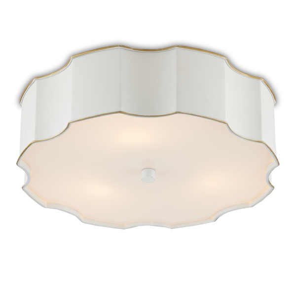 Wexford White Flush Mount Light Fixture - Elegant Metal Design with Opaque Acrylic Diffuser