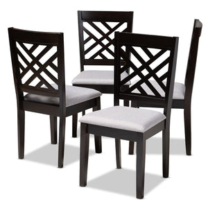 Baxton Studio Baxton Caron Modern Gray Fabric Dining Chair Set of 4 - Stylish, Comfortable, and Durable Design RH317C-Grey/Dark Brown-DC-4PK