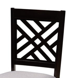 Baxton Studio Baxton Studio Lilly Modern 5-Piece Dining Set with Upholstered Chairs & Round Table for Cozy Spaces Lilly-Grey/Dark Brown-5PC Dining Set