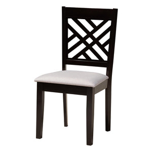 Baxton Studio Baxton Studio Alena Modern 5-Piece Dining Set with Grey Fabric Chairs and Dark Brown Wood Table Jodie-Grey/Dark Brown-5PC Dining Set