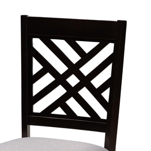 Baxton Studio Baxton Studio Alena Modern 5-Piece Dining Set with Grey Fabric Chairs and Dark Brown Wood Table Jodie-Grey/Dark Brown-5PC Dining Set
