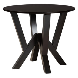 Baxton Studio Baxton Studio Elise Modern Grey Fabric Dining Set with Dark Brown Wood Table & 4 Upholstered Chairs Lydie-Grey/Dark Brown-5PC Dining Set