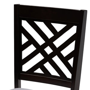 Baxton Studio Baxton Caron Modern Gray Fabric Dining Chair Set of 4 - Stylish, Comfortable, and Durable Design RH317C-Grey/Dark Brown-DC-4PK