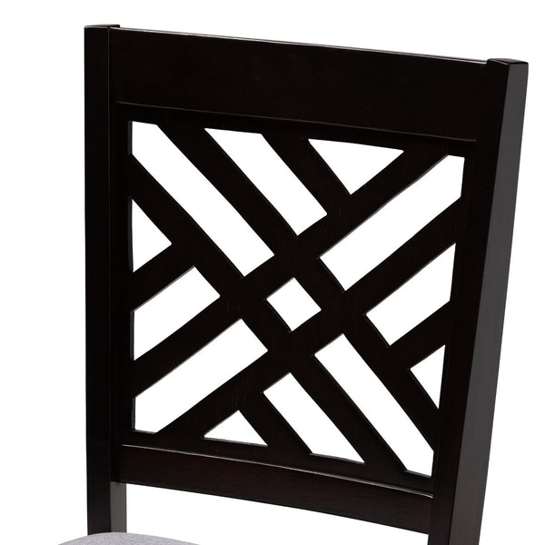 Baxton Studio Baxton Caron Modern Gray Fabric Dining Chair Set of 4 - Stylish, Comfortable, and Durable Design RH317C-Grey/Dark Brown-DC-4PK