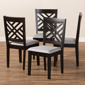 Baxton Studio Baxton Caron Modern Gray Fabric Dining Chair Set of 4 - Stylish, Comfortable, and Durable Design RH317C-Grey/Dark Brown-DC-4PK
