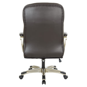 OSP Home Furnishings Exec Bonded Leather Office Chair with Lumbar Support Padded Arms and Ergonomic Tilt Espresso ECH67701-EC1