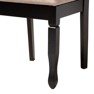 Baxton Studio Baxton Studio Modern 5-Piece Dining Set with Round Table and Espresso Wood Finish for Stylish Spaces Maya Beige Maya-Sand/Dark Brown-5PC Dining Set