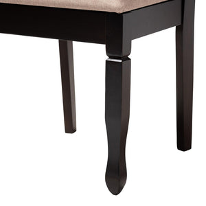 Baxton Studio Baxton April Modern 5-Piece Dining Set with Sand Fabric & Dark Brown Wood for Stylish Spaces Mirela-Sand/Dark Brown-5PC Dining Set