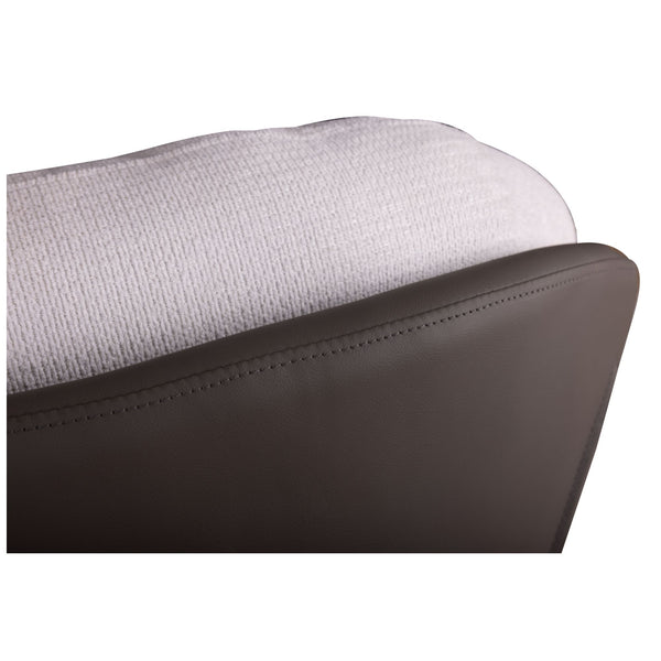 English Elm Christopher Knight Home® - 360° Swivel Office Chair Chenille and Faux Leather Accent with Metal Base, Ergonomic Plush Seating for Home and Office Brown+White N817P205024W