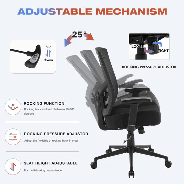 English Elm Big and Tall Ergonomic Mesh Chair 600lb Capacity Lumbar Support Memory Foam Seat W1521P483028