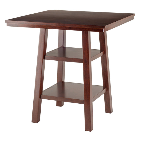 Winsome Wood Orlando High Table With Versatile Shelving - Stylish Walnut Design For Dining, Work, And Storage Walnut Solid ,Composite Wood 94034-winsome-wood