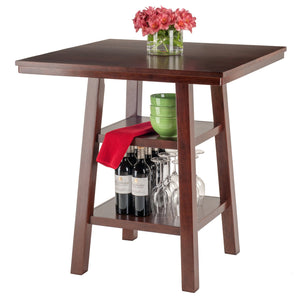 Winsome Wood Orlando High Table With Versatile Shelving - Stylish Walnut Design For Dining, Work, And Storage Walnut Solid ,Composite Wood 94034-winsome-wood