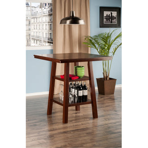 Winsome Wood Orlando High Table With Versatile Shelving - Stylish Walnut Design For Dining, Work, And Storage Walnut Solid ,Composite Wood 94034-winsome-wood