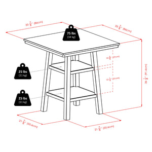 Winsome Wood Orlando High Table With Versatile Shelving - Stylish Walnut Design For Dining, Work, And Storage Walnut Solid ,Composite Wood 94034-winsome-wood