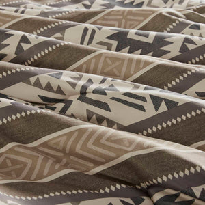 English Elm 5 Stripe Herringbone Comforter Set with Throw Pillows Full/Queen — Southwestern Striped Microfiber Cozy Brown 23.82 L x 19.29 W x 11.02 H B035P266667