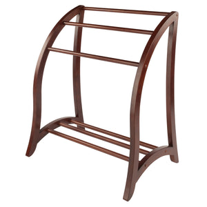 Winsome Wood Betsy 3-rod Blanket Rack - Elegant Walnut Quilt Holder For Cozy Throws & Guest Room Essentials Walnut Solid Wood 94036-winsome-wood