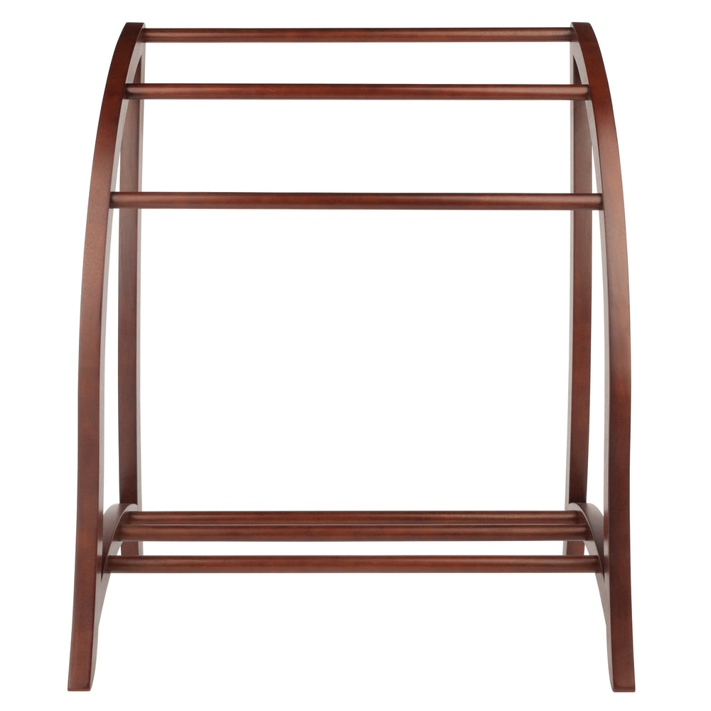 Winsome Wood Betsy 3-rod Blanket Rack - Elegant Walnut Quilt Holder For Cozy Throws & Guest Room Essentials Walnut Solid Wood 94036-winsome-wood