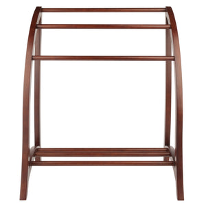 Winsome Wood Betsy 3-rod Blanket Rack - Elegant Walnut Quilt Holder For Cozy Throws & Guest Room Essentials Walnut Solid Wood 94036-winsome-wood
